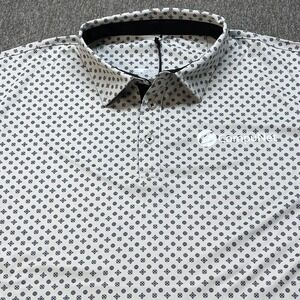 Swannies Golf Hazelwood Polo Shirt Mens Medium Glacier Black Medallion Print NEW